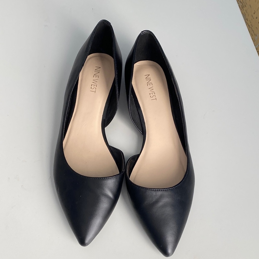 Nine West Saige D’Orsay Black Pointed Toe Flats